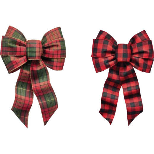 Holiday Trims 7-Loop 12 In. W. x 18 In. L. Traditional Wired Christmas Bow